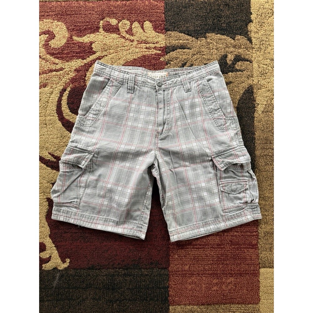 🔥Urban Pipeline 34 Baggy Plaid Cargo Shorts Grunge Surfer Beachcore Y2K 33x10